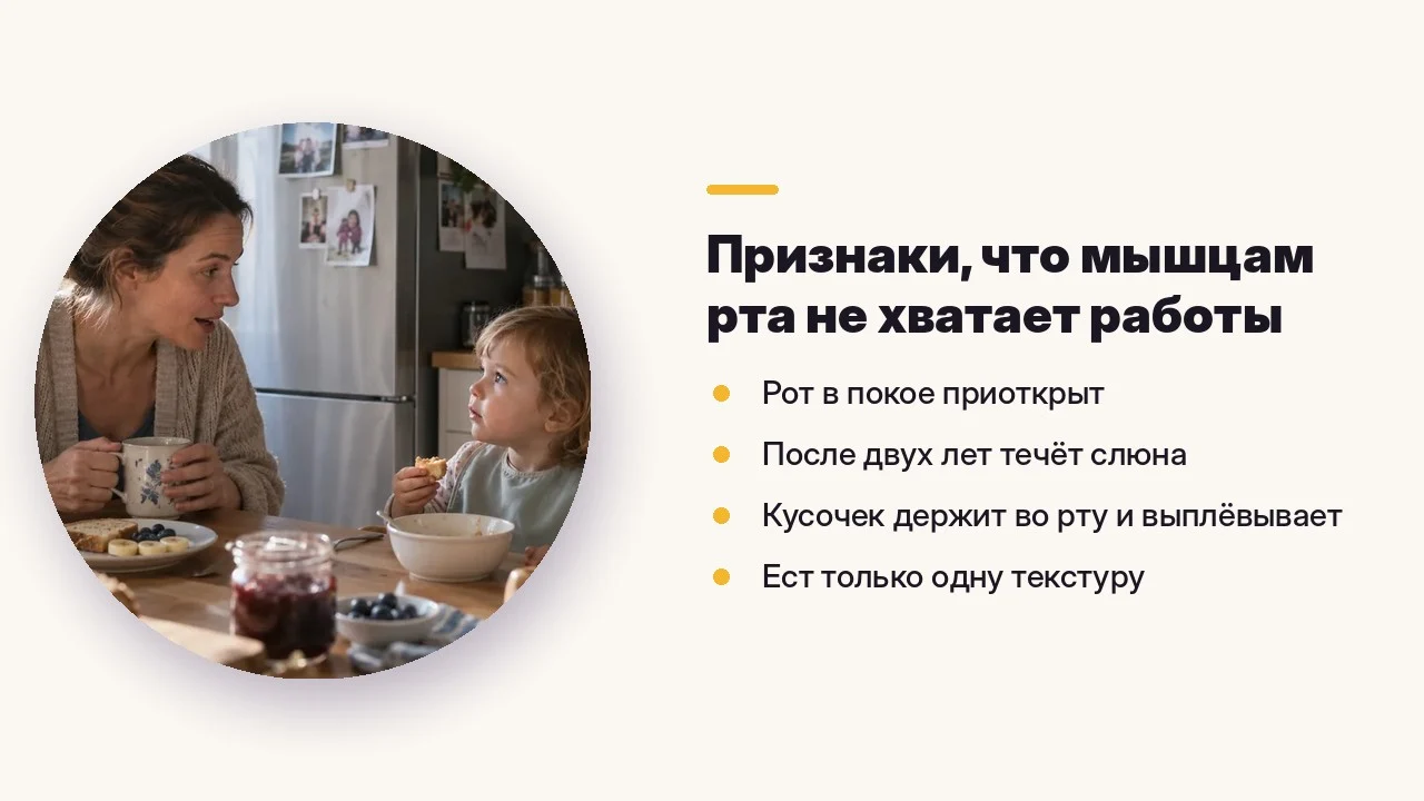 Признаки, что мышцам рта не хватает работы